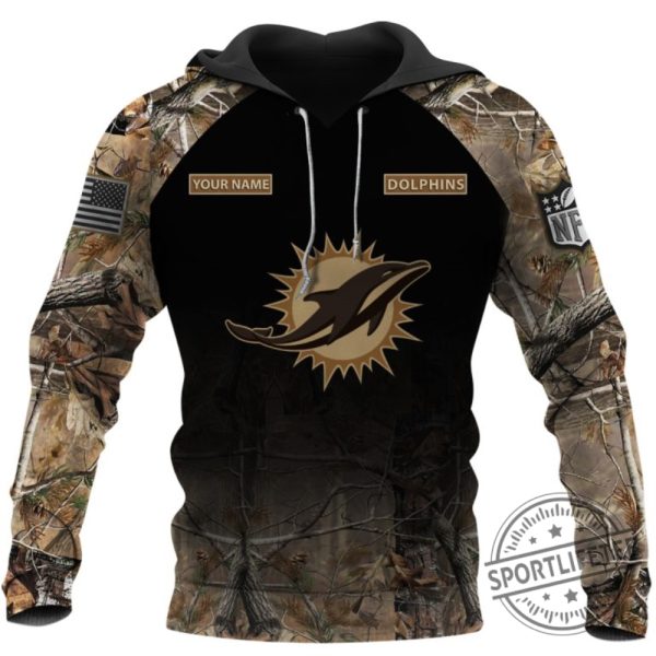 Miami Dolphins Nfl Hunting Camo Custom 3D Personalized Shirt sportlifetee 3
