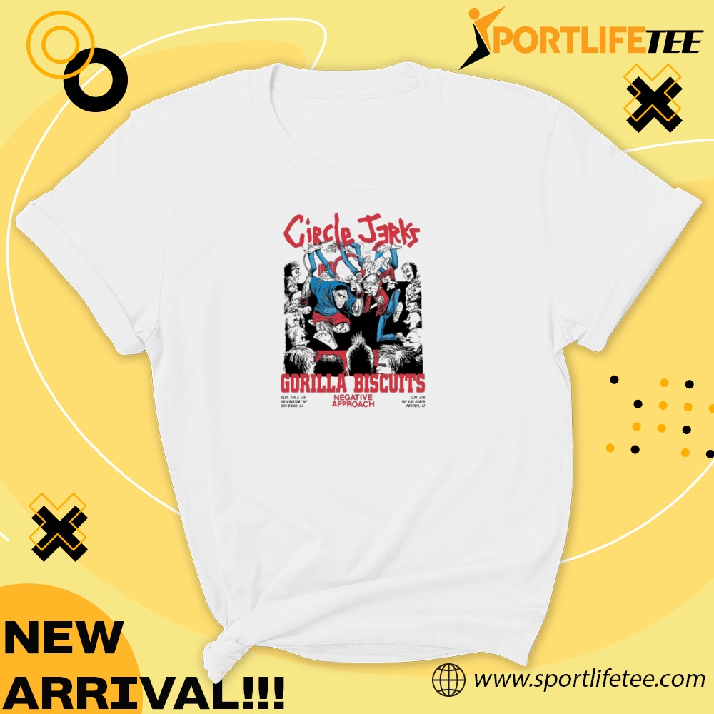 Circle Jerks Gorilla Biscuits Negative Approach Sept 456 2025 Shirt 5 Circle Jerks Gorilla Biscuits Negative Approach Sept 4-5-6 2025 Shirt