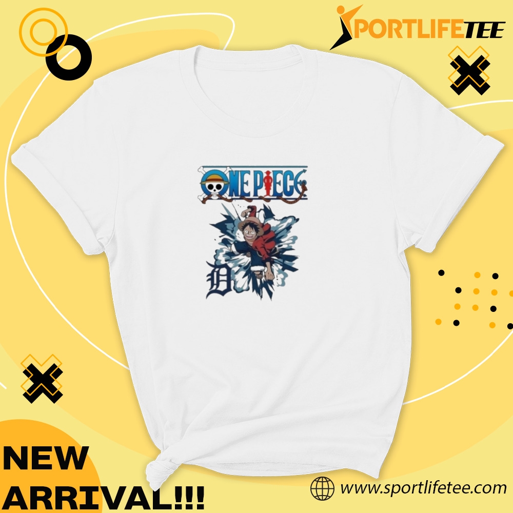 Official Detroit Tigers One Piece Monkey D Luffy Shirt 5 Official Detroit Tigers One Piece Monkey D Luffy Shirt
