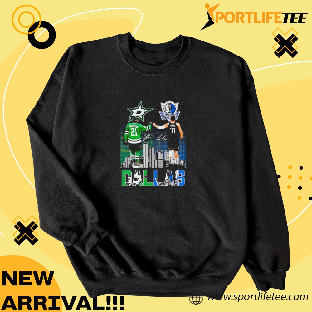 Jason Robertson Dallas Stars X Luka Doncic Dallas Mavericks Signature Shirt 4 Jason Robertson Dallas Stars x Luka Doncic Dallas Mavericks signature Shirt