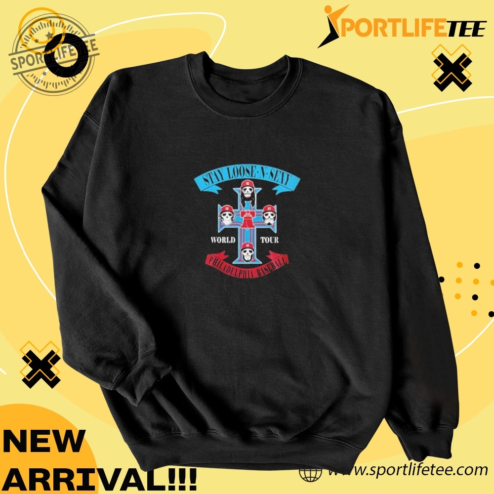 Official Philadelphia Phillies X Guns N Roses Stay Loose Sexy Special Shirt 4 Official Philadelphia Phillies x Guns n Roses Stay Loose Sexy Special Shirt
