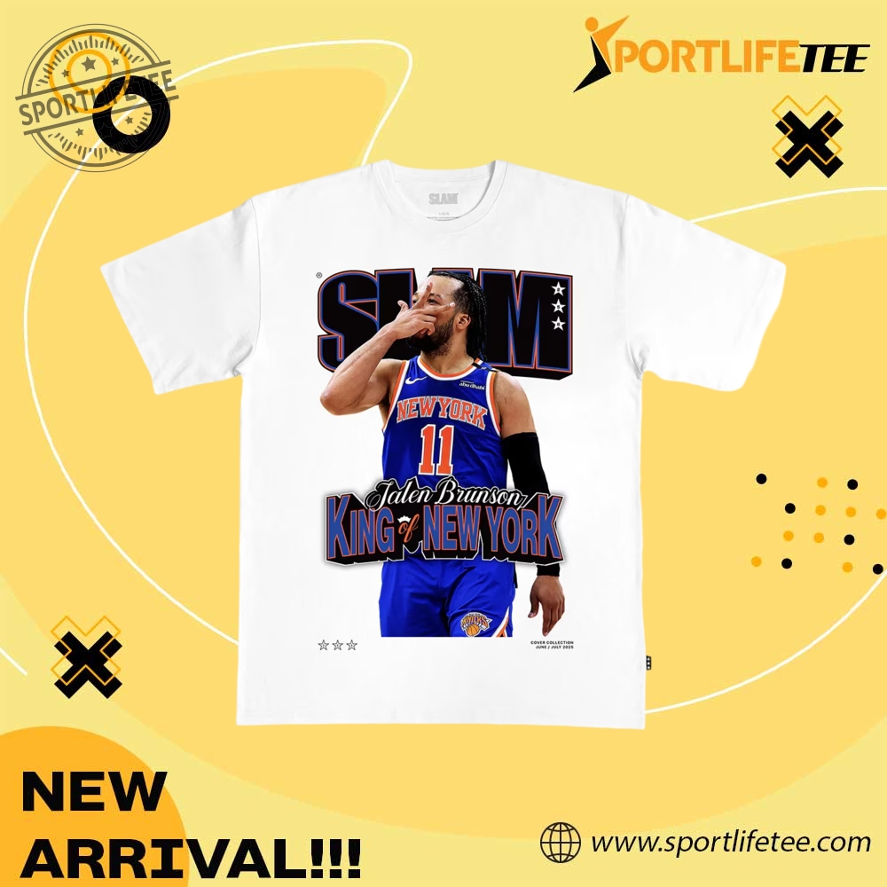 Jalen Brunson New York Knicks Slam Unisex King Of New York Cover Tshirt sportlifetee 1