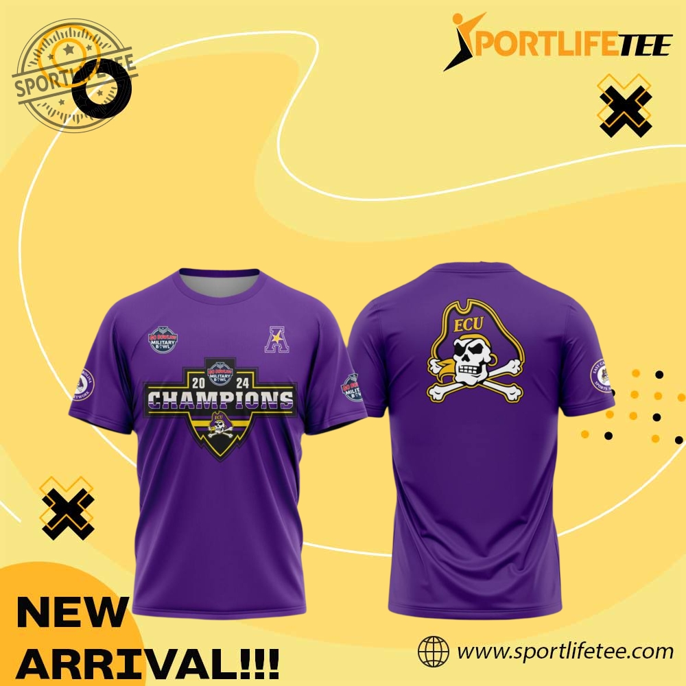 Ecu Football Military Bowl 2024 Champions Tshirt sportlifetee 1