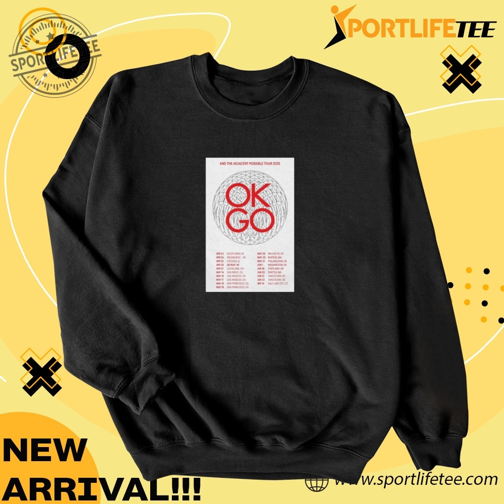 Official Ok Go 2025 Tour And The Adjacent Possible Poster Shirt 4 Official Ok Go 2025 Tour And The Adjacent Possible Poster Shirt