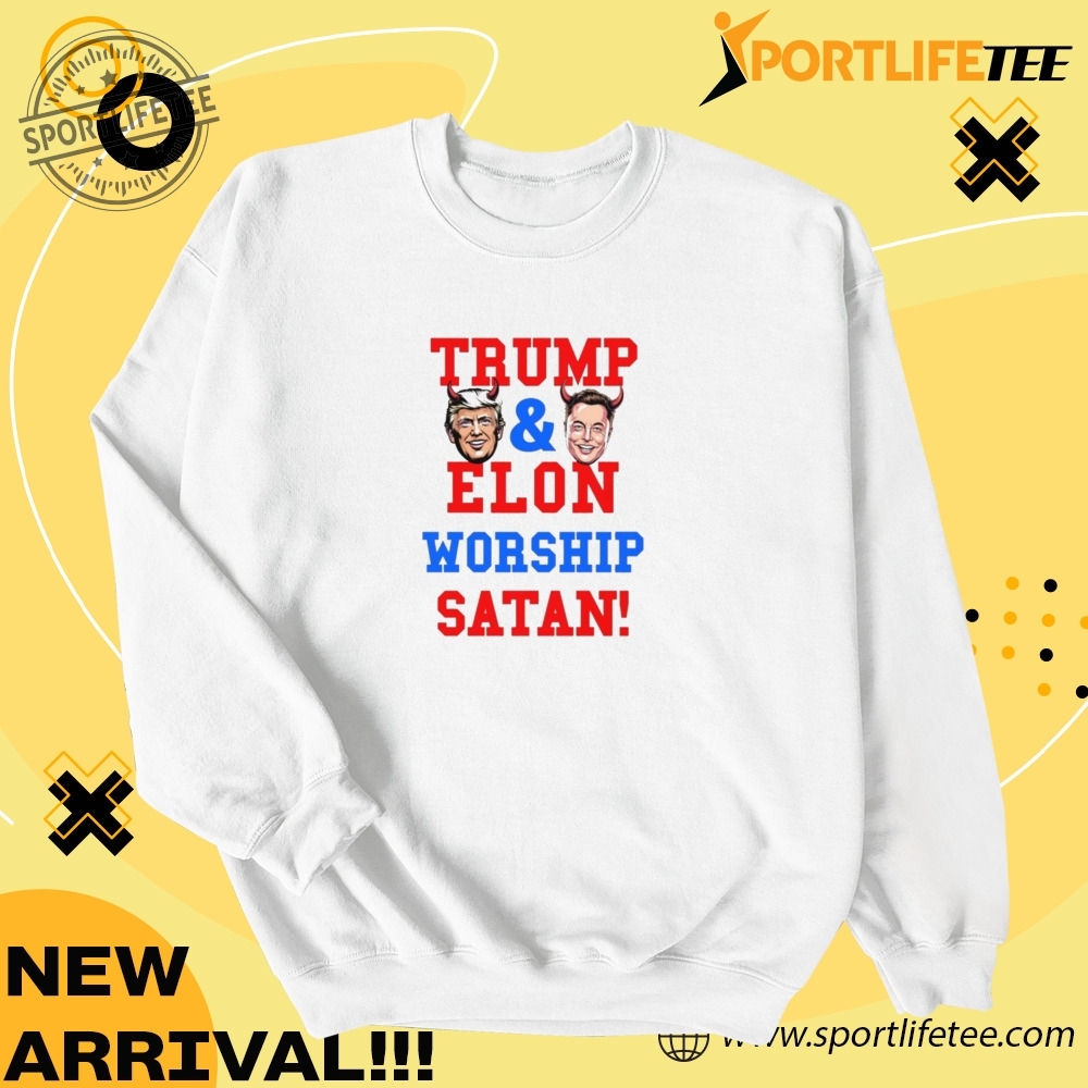 Official Trump And Elon Worship Satan Shirt 4 Official Trump and Elon Worship Satan Shirt