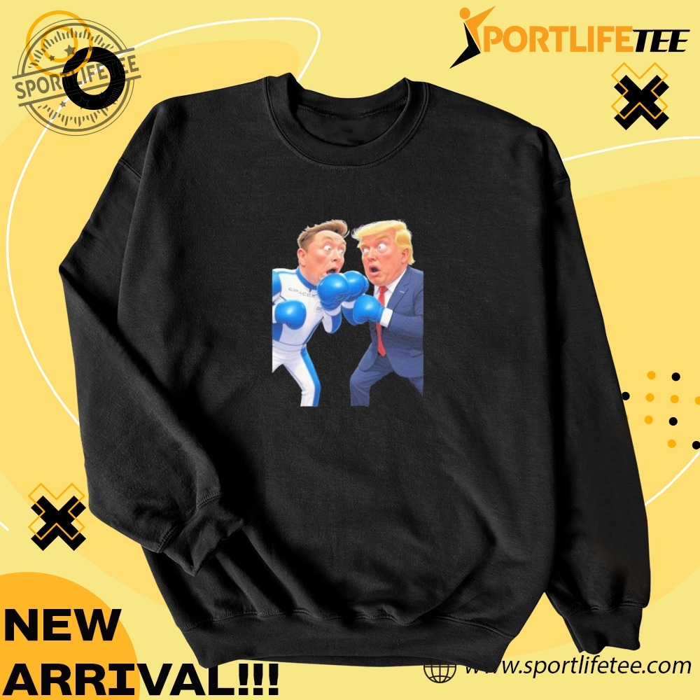Official Trump Vs Elon Funny Cartoon Boxing Shirt 4 Official Trump Vs Elon Funny Cartoon Boxing Shirt