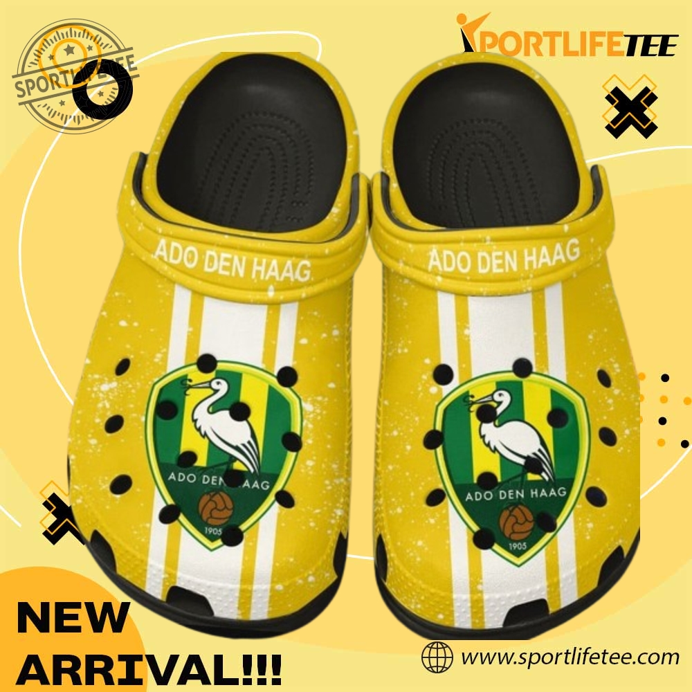 Ado Den Haag Yellow Black Crocs Clogs Shoes sportlifetee 1