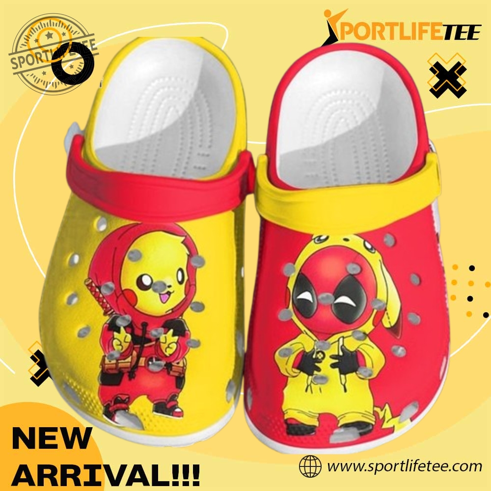Pokemon Baby Deadpool And Pikachu Crocs Clogs Shoes sportlifetee 1