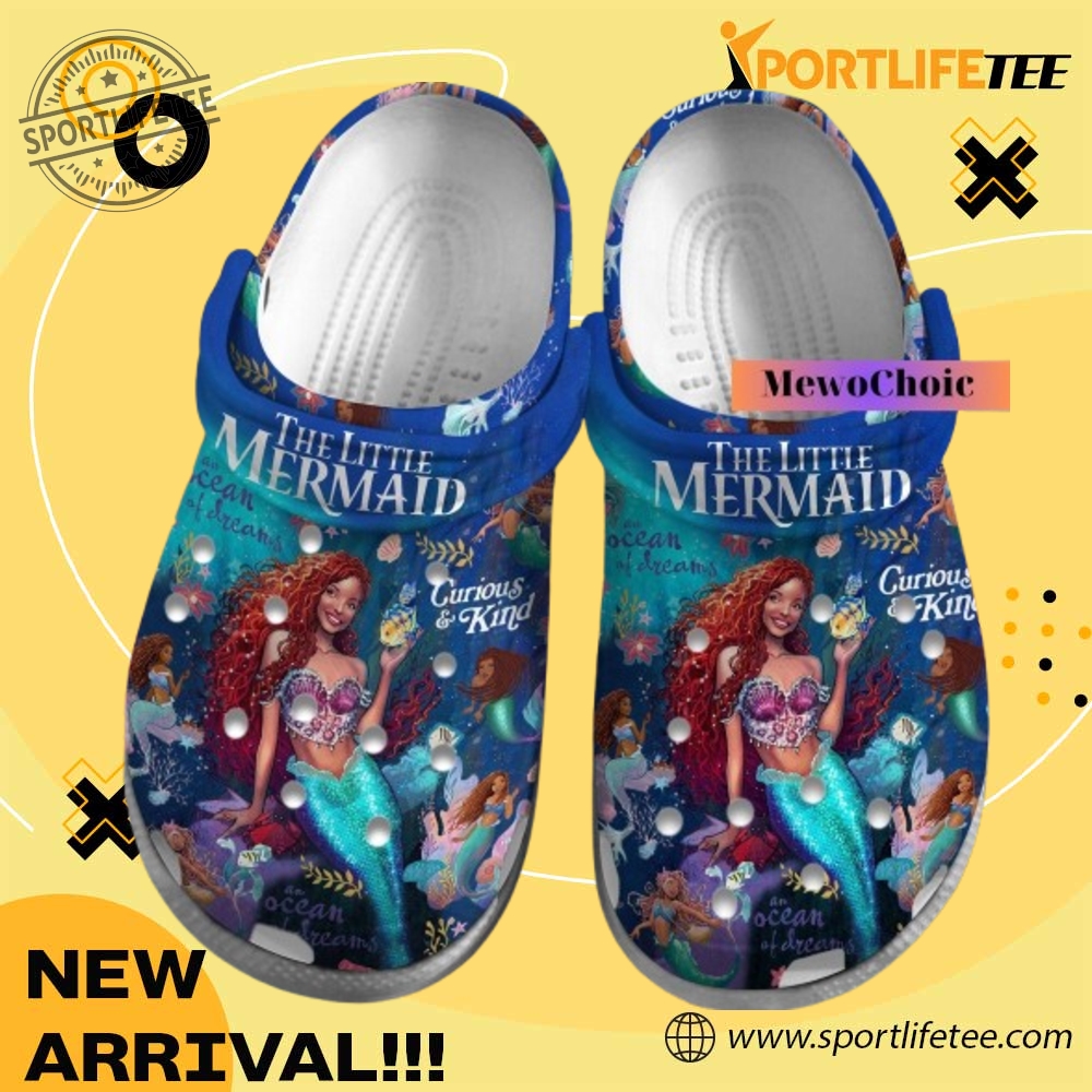 Black Queen Ariel Mermaid Crocs Clogs Shoes sportlifetee 1