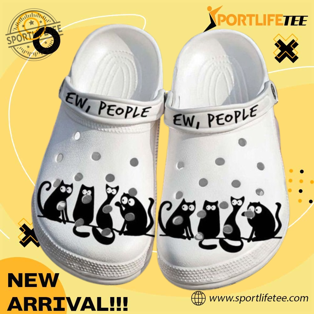 Cat Ew People Black Cats Cartoon Crocs Clogs Shoes sportlifetee 1