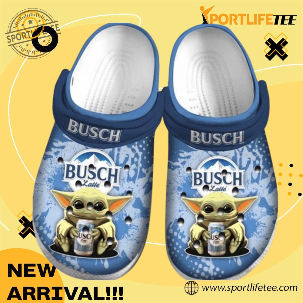 Star Wars Baby Yoda Hug Busch Latte Beer Crocs Clogs Shoes sportlifetee 1