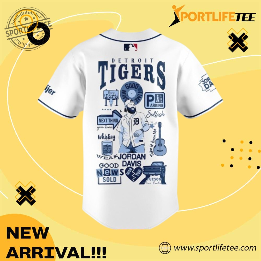 Detroit Tigers X Jordan Davis Music Baseball Jersey 3 Detroit Tigers x Jordan Davis Music Baseball Jersey