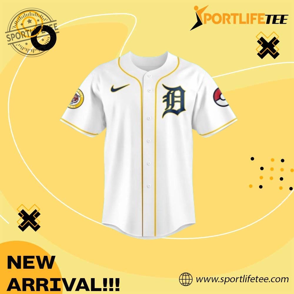 Detroit Tigers Pokémon Go Special Baseball Jersey 3 Detroit Tigers Pokémon GO Special Baseball Jersey