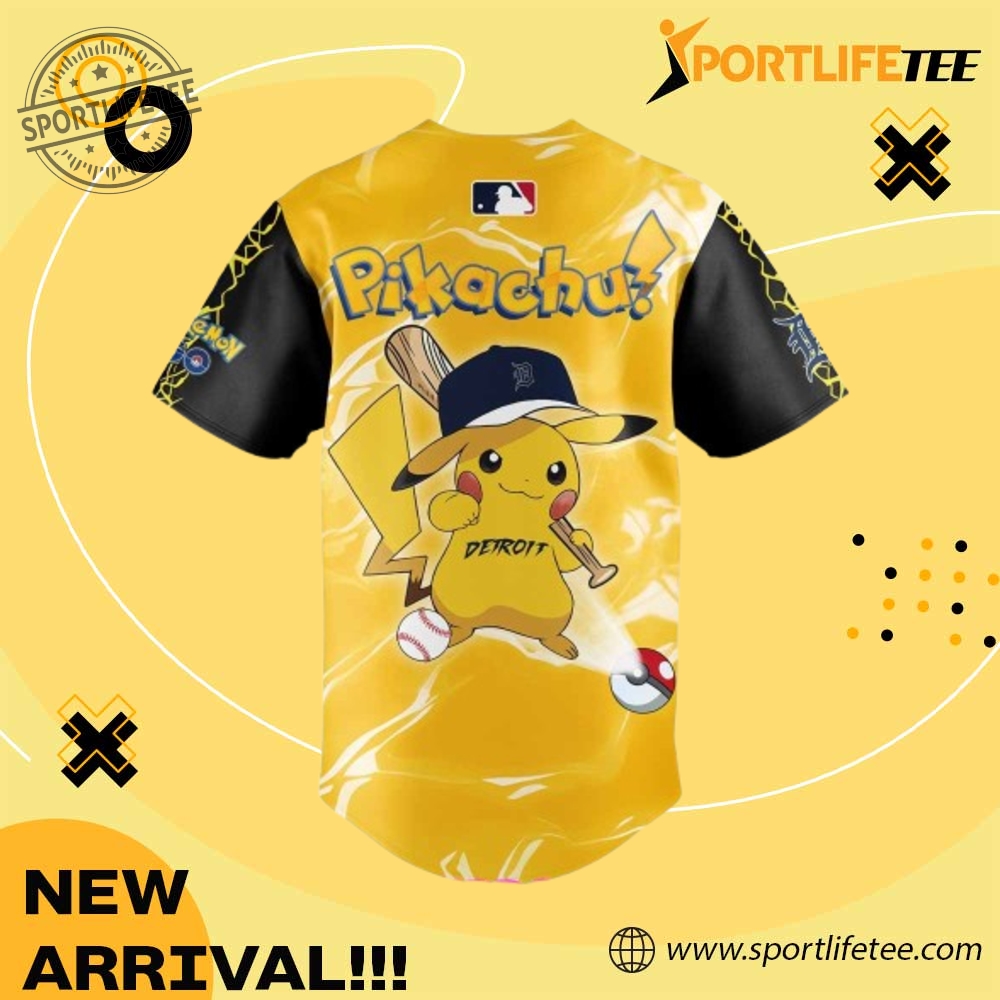 Detroit Tigers Pokémon Go Special Baseball Jersey 3 Detroit Tigers Pokémon GO Special Baseball Jersey
