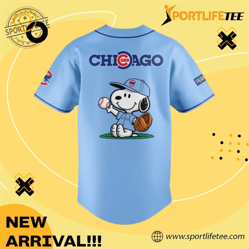 Chicago Cubs Peanuts Snoopy Baseball Jersey 3 Chicago Cubs Peanuts Snoopy Baseball Jersey
